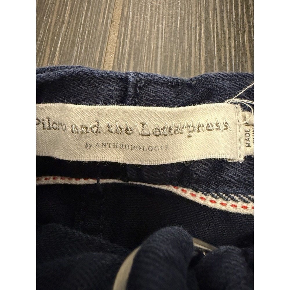 Anthropologie Pilcro Letterpress Mini Skirt Sz 2 Buckles Nautical Pockets - Picture 2 of 6